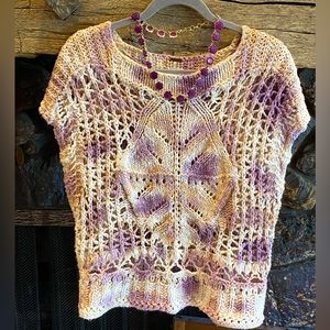 Free people crochet sweater- colors are amazing